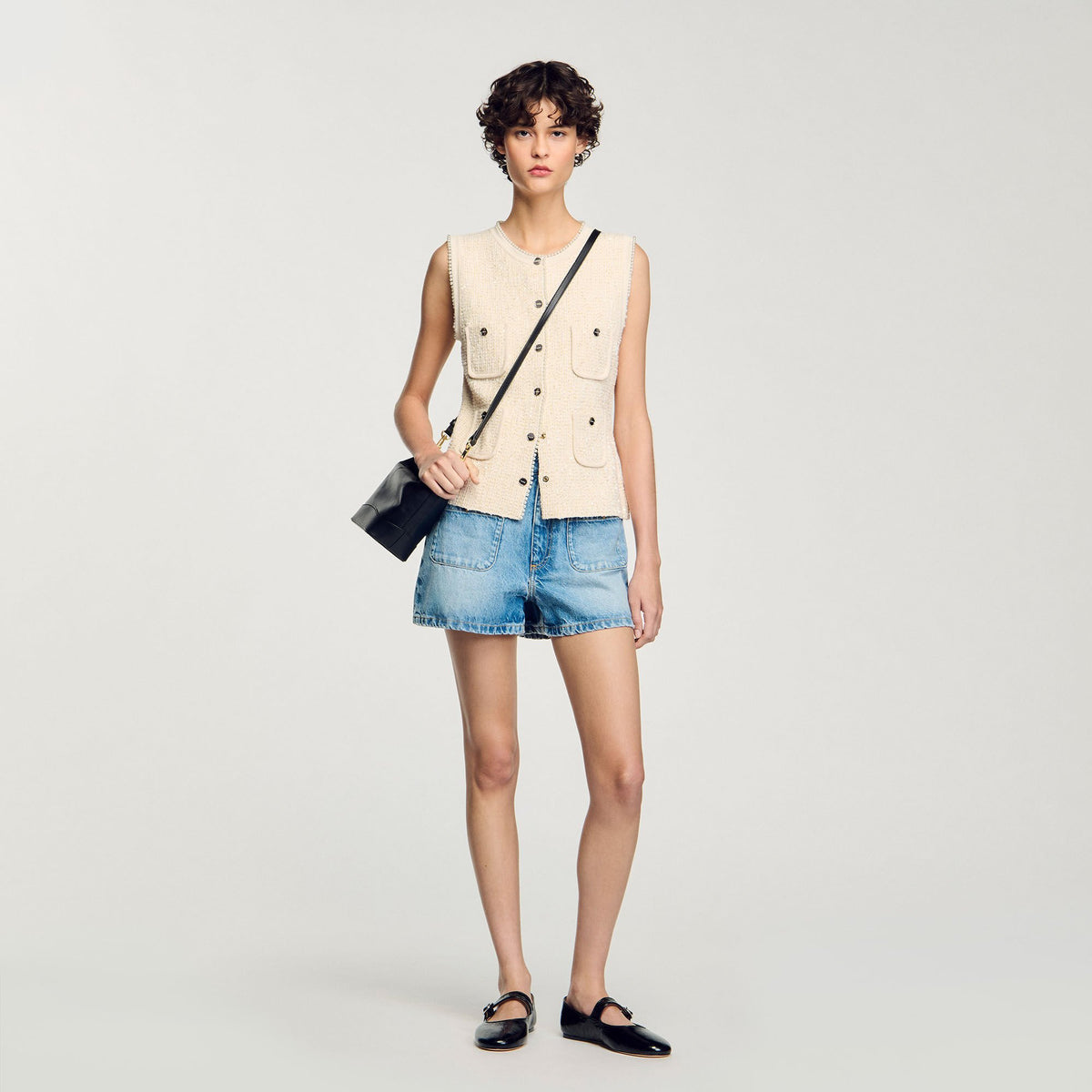 Decorative tweed vest | Sandro