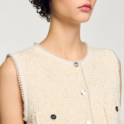 Decorative tweed vest | Sandro