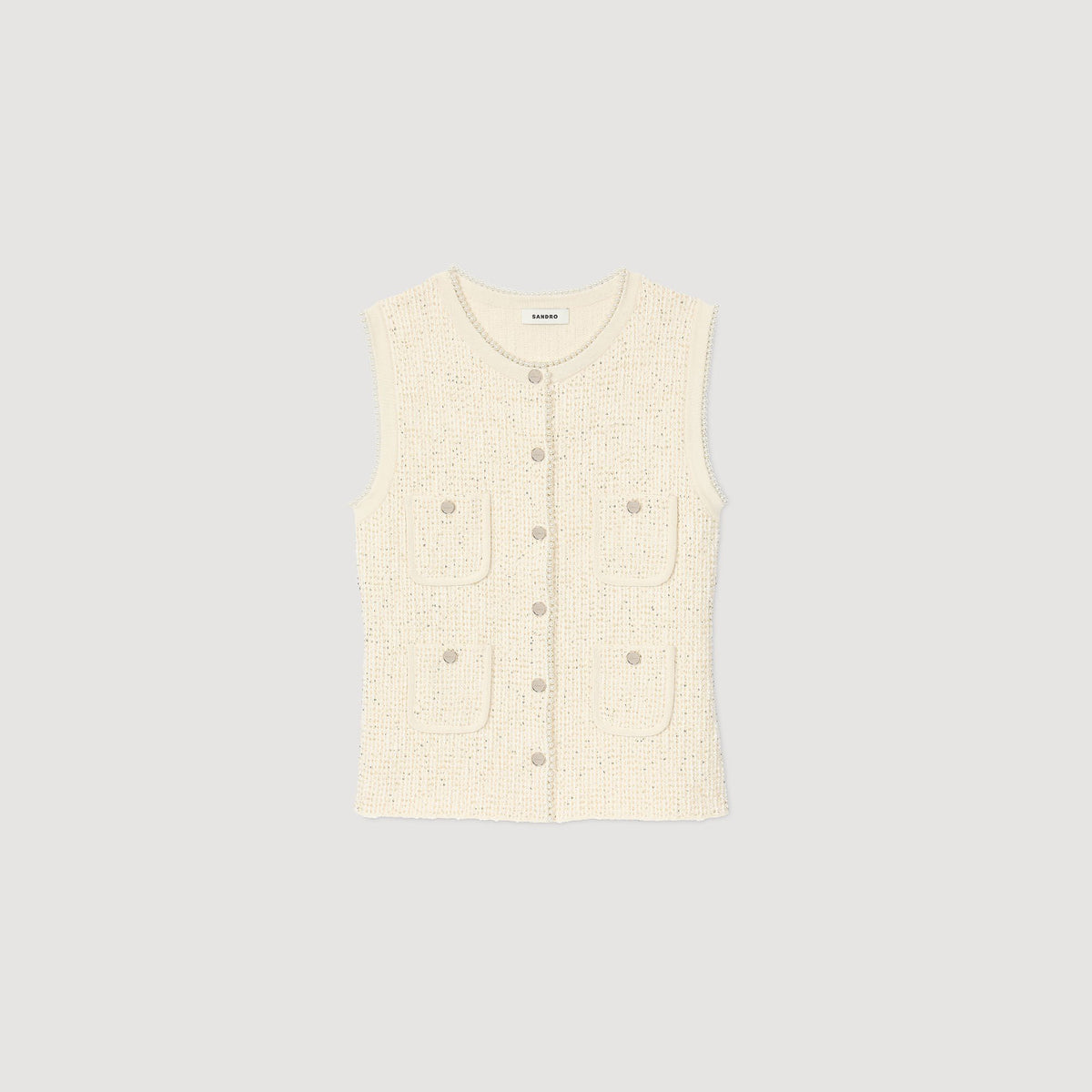 Decorative tweed vest | Sandro