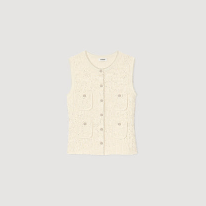 Decorative tweed vest | Sandro