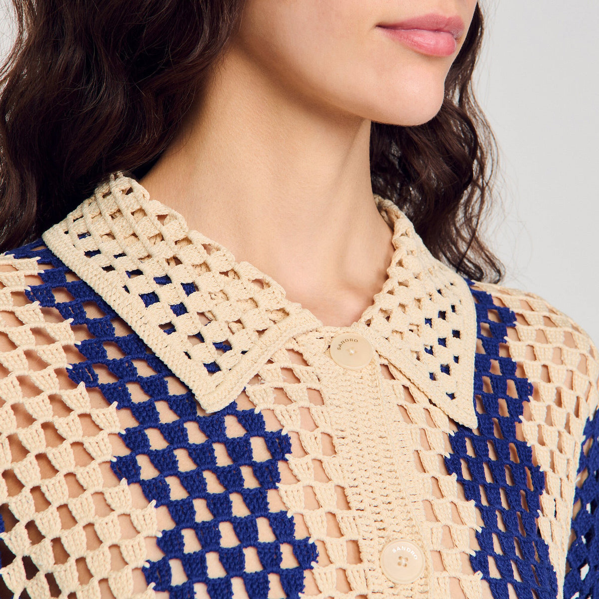 Two-tone knit cardigan | Sandro