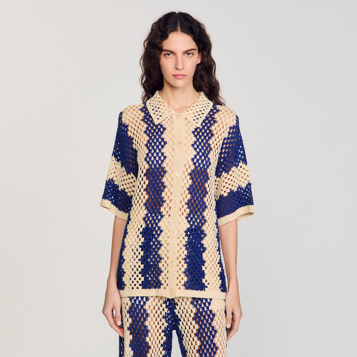 Two-tone knit cardigan | Sandro