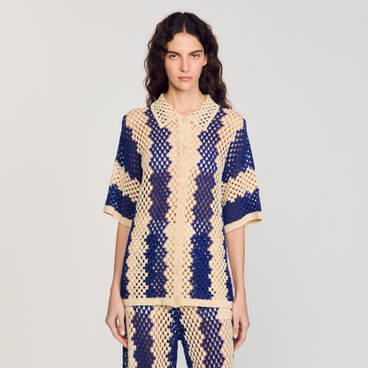 Two-tone knit cardigan | Sandro
