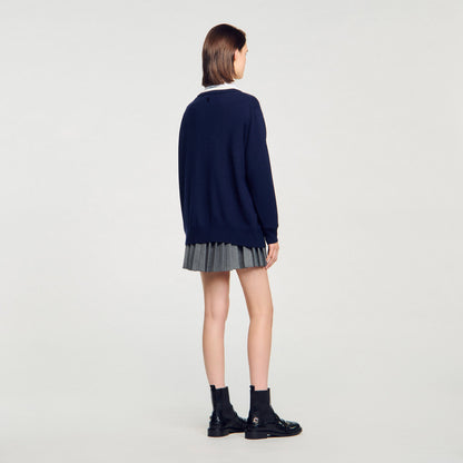 Long two-tone cardigan | Sandro