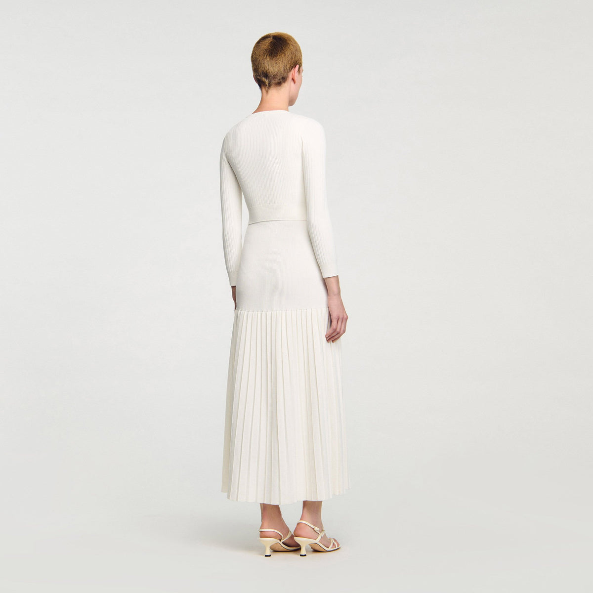 Cropped rib knit cardigan | Sandro