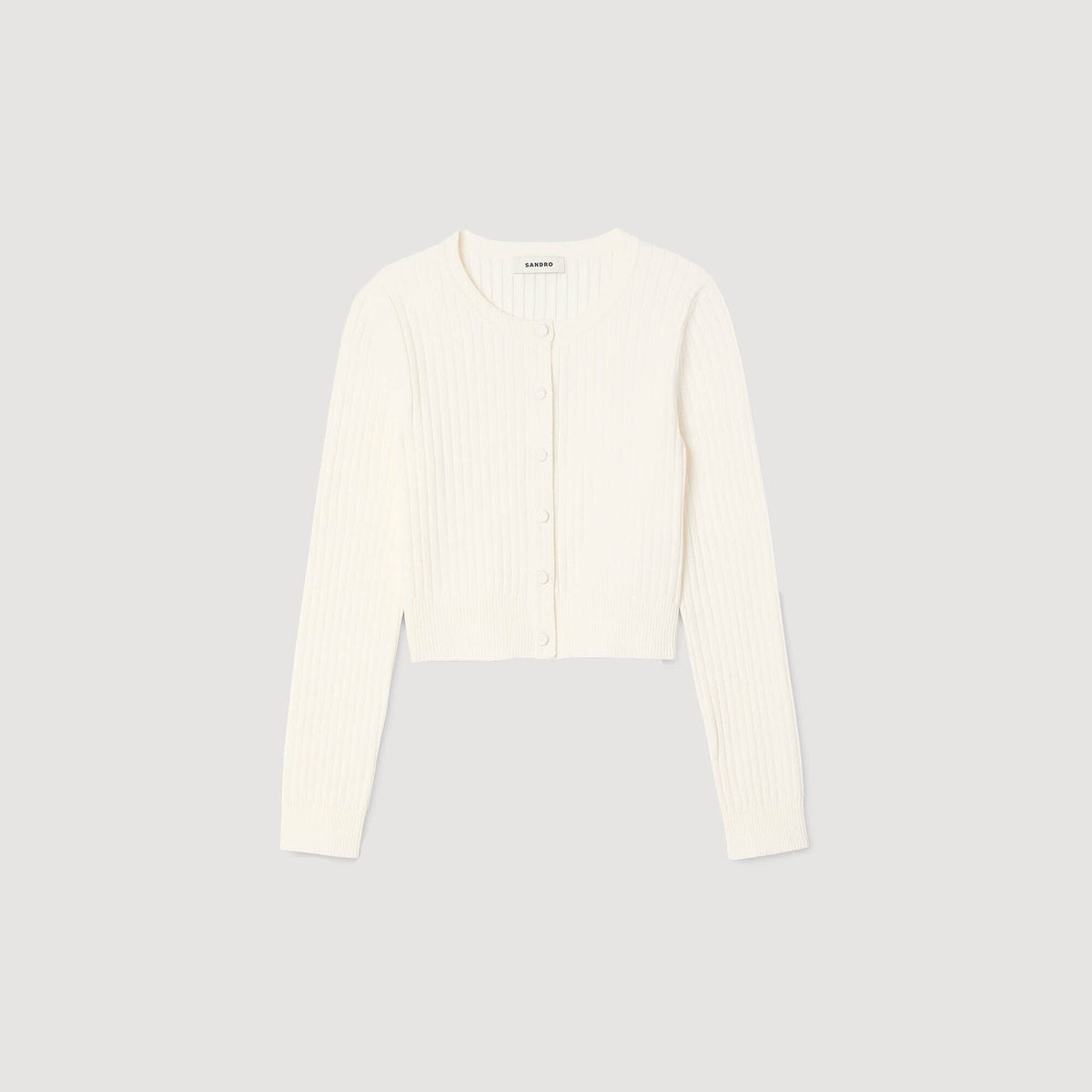 Cropped rib knit cardigan | Sandro