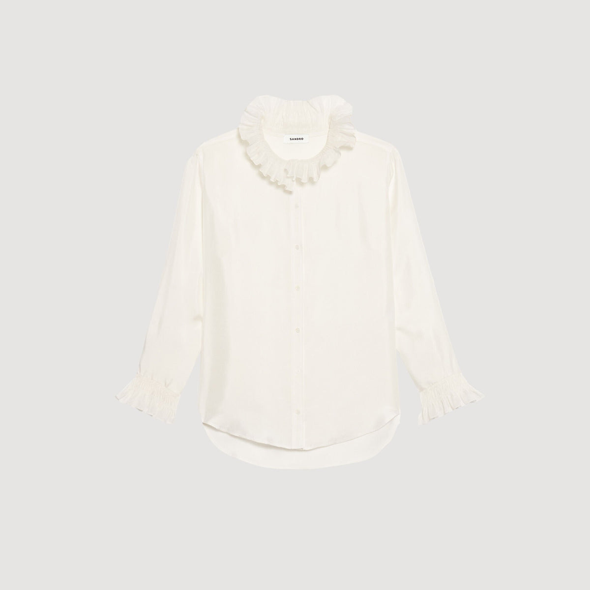 Silk shirt with gathered collar | Sandro