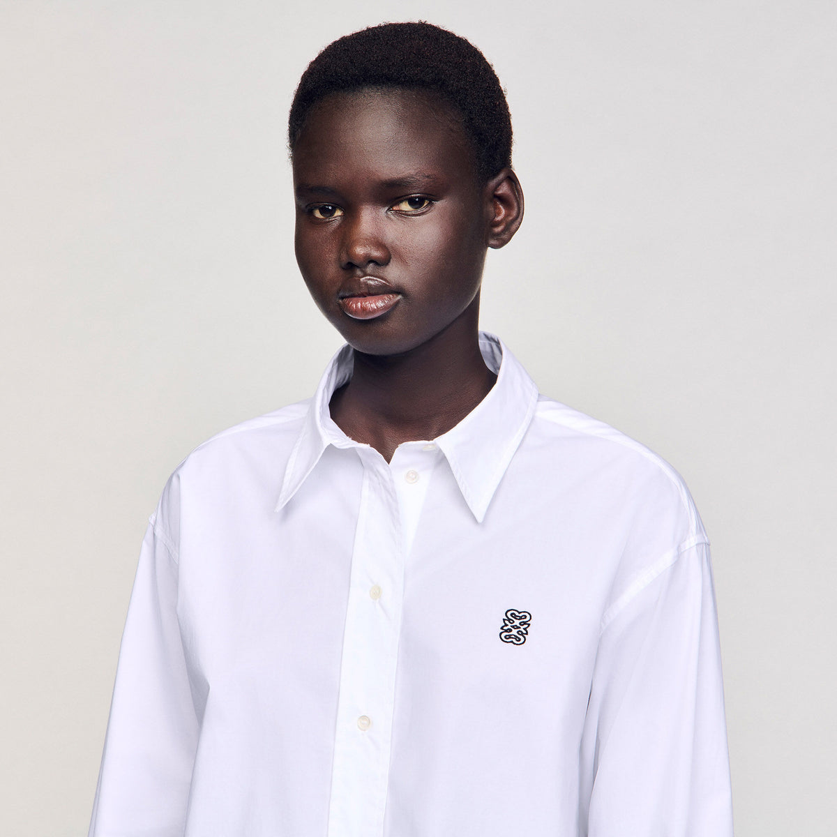 Cropped poplin shirt | Sandro