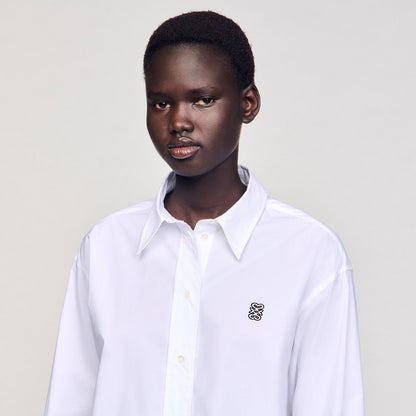 Cropped poplin shirt | Sandro