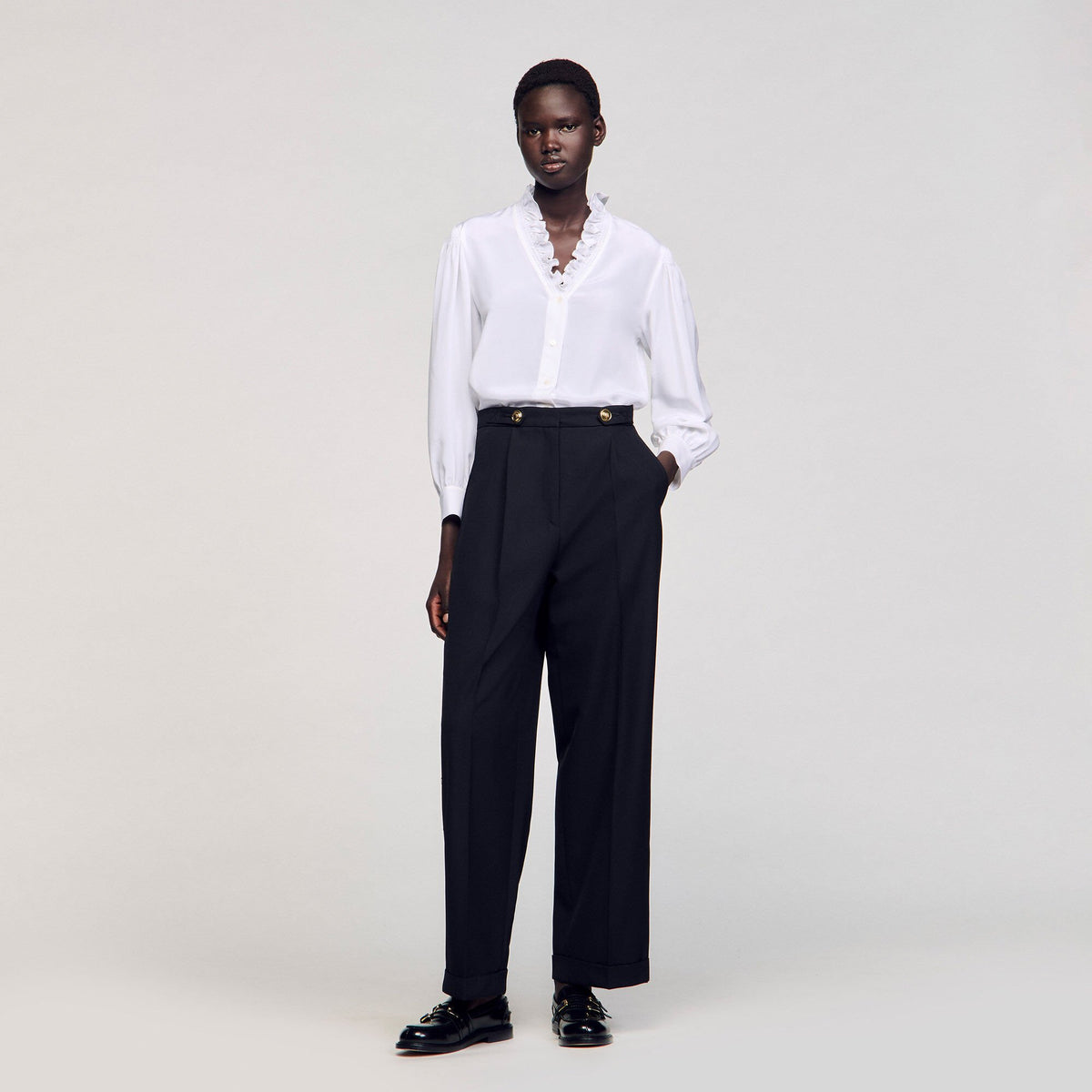 Flowy silk shirt | Sandro