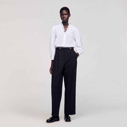 Flowy silk shirt | Sandro