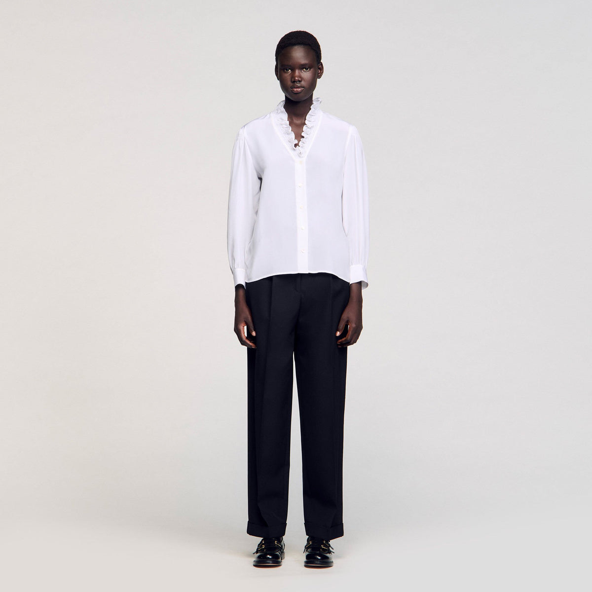 Flowy silk shirt | Sandro