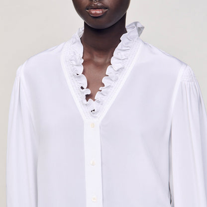 Flowy silk shirt | Sandro