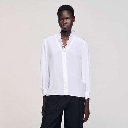 Flowy silk shirt | Sandro