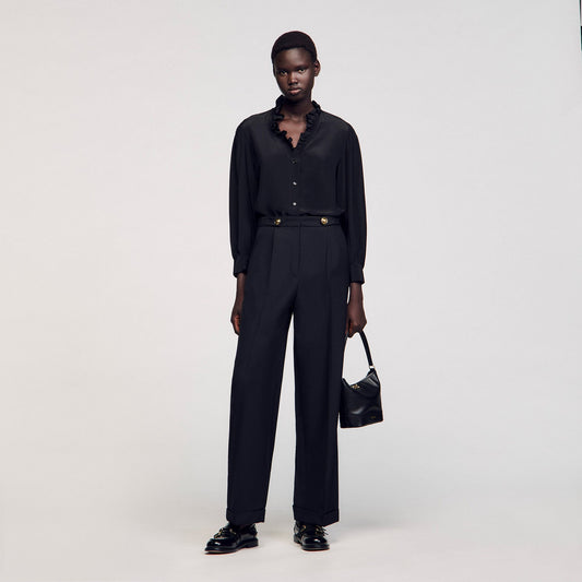 Flowy silk shirt | Sandro
