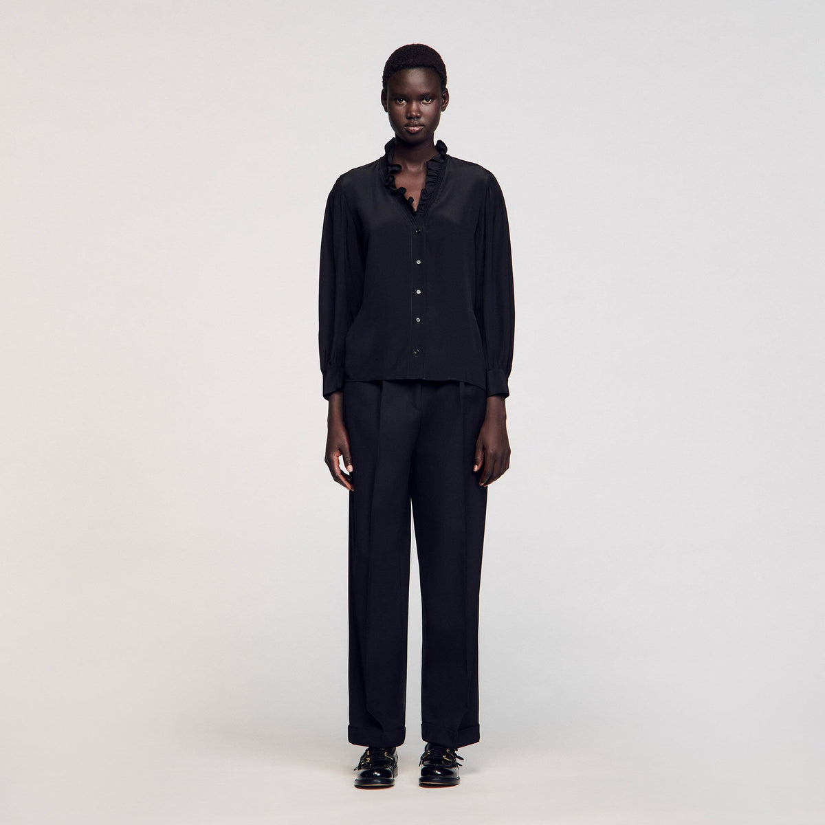 Flowy silk shirt | Sandro