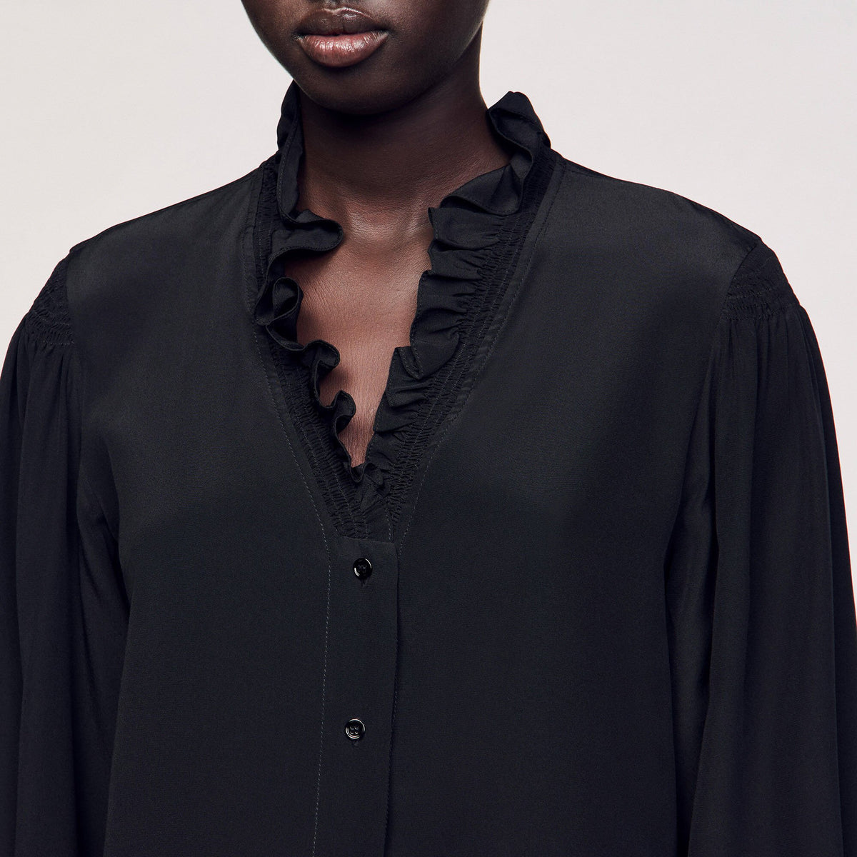 Flowy silk shirt | Sandro