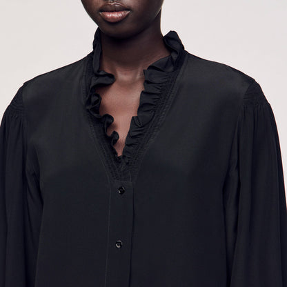 Flowy silk shirt | Sandro