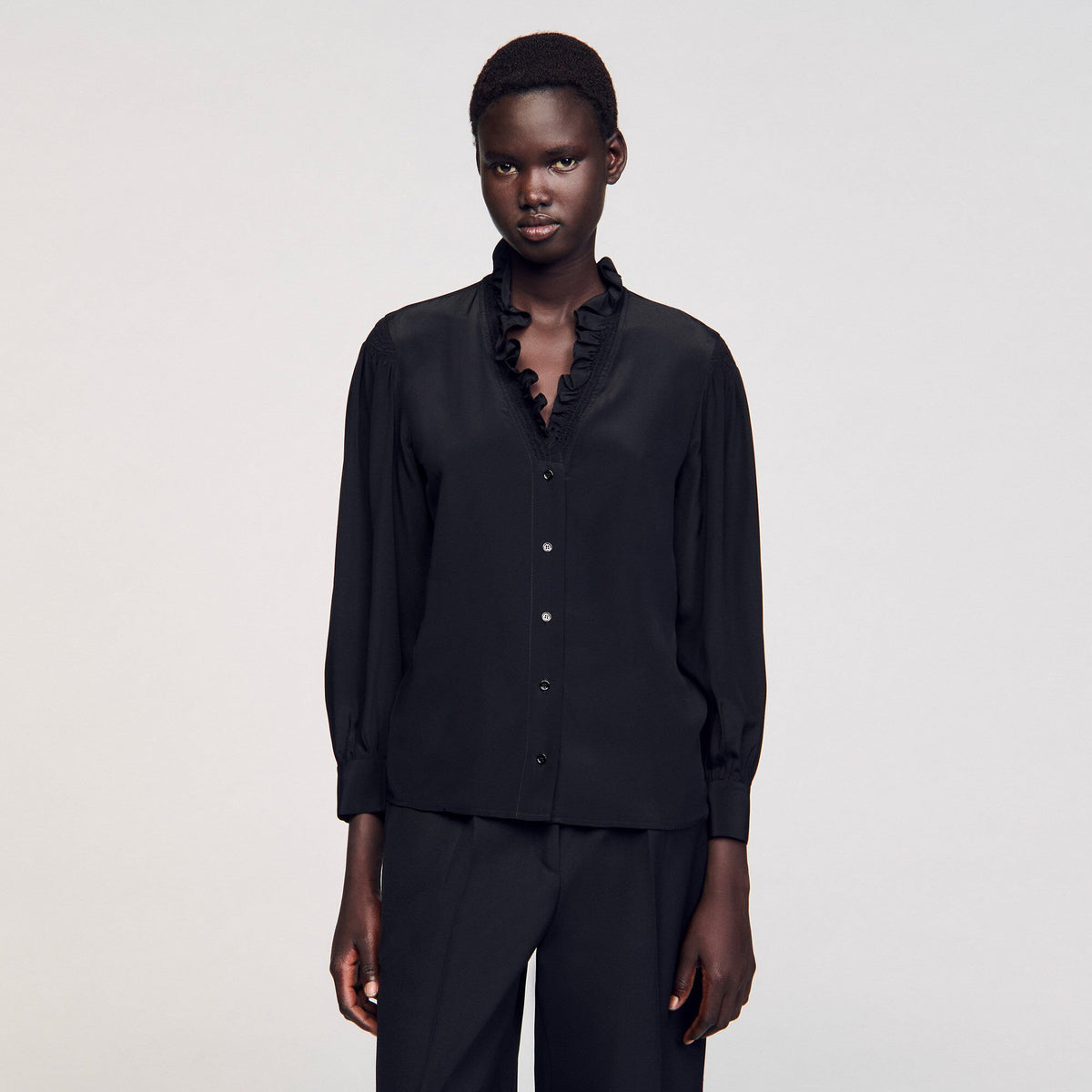 Flowy silk shirt | Sandro