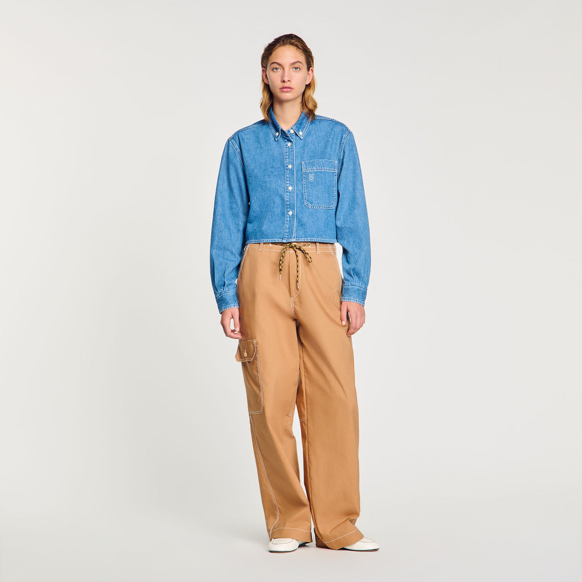 Denim cropped shirt | Sandro
