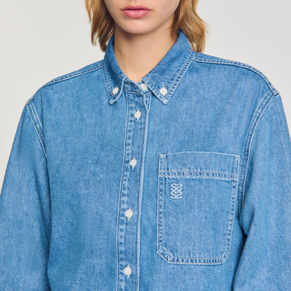 Denim cropped shirt | Sandro