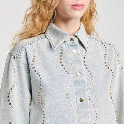 Denim shirt with rhinestones | Sandro