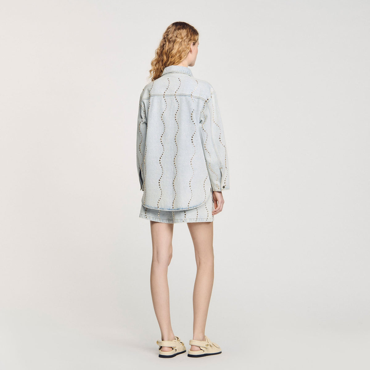 Denim shirt with rhinestones | Sandro