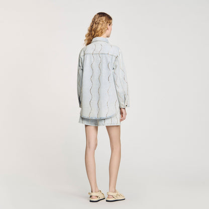 Denim shirt with rhinestones | Sandro