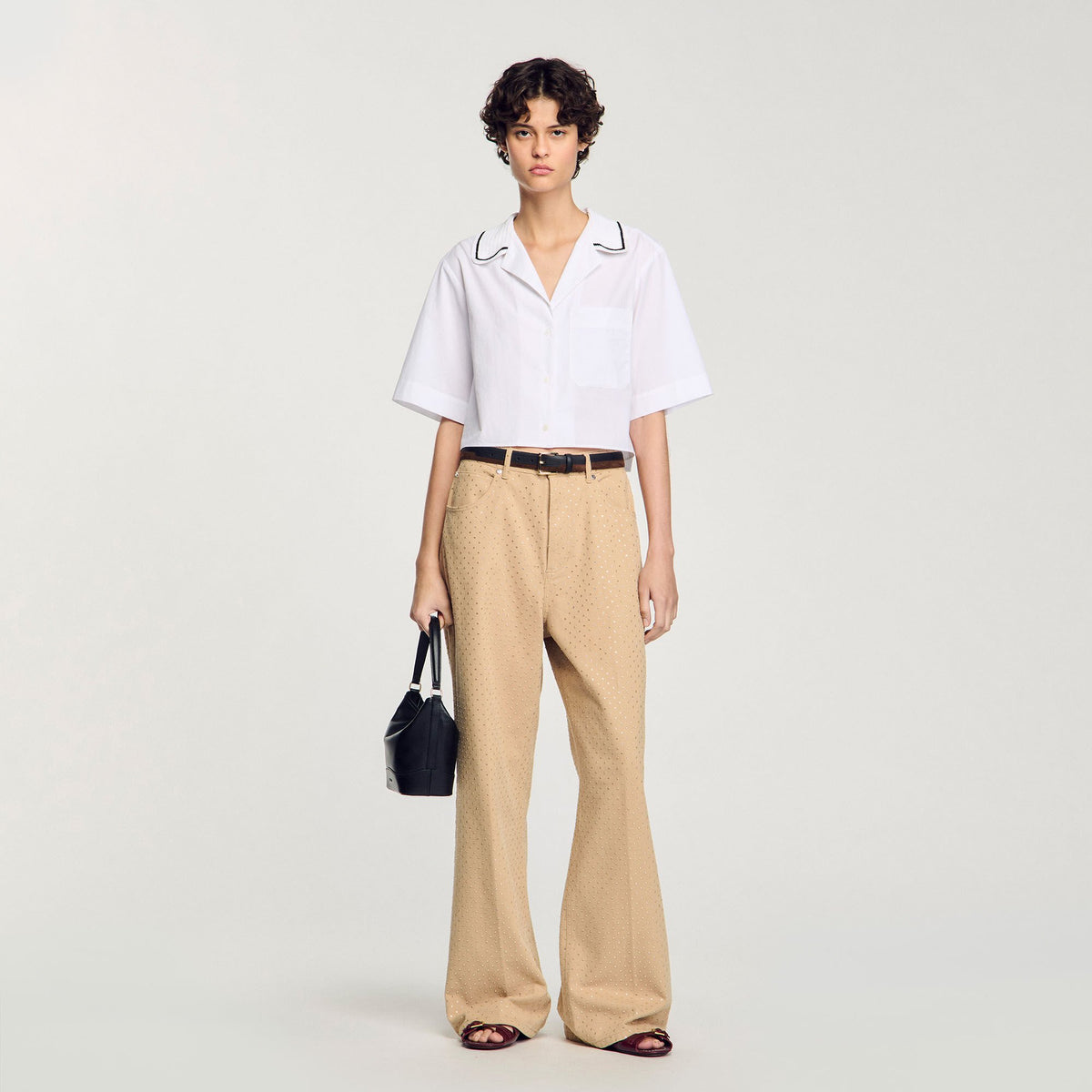 Crochet collar shirt | Sandro