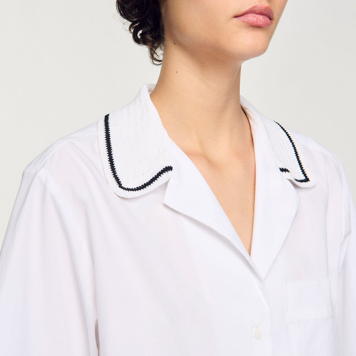 Crochet collar shirt | Sandro