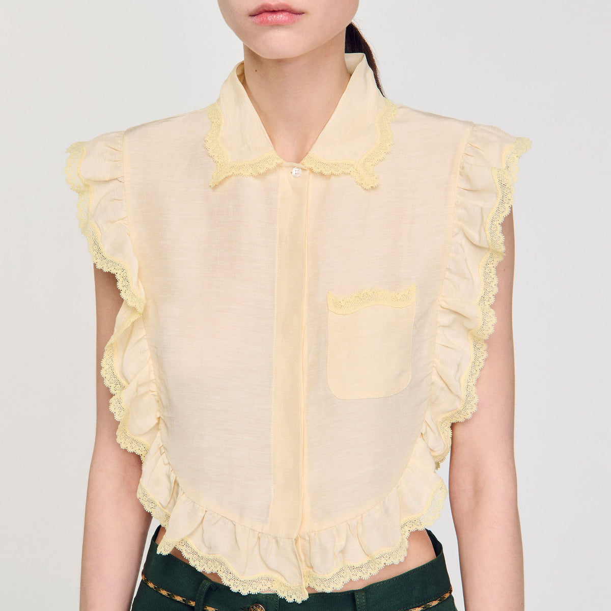 Shirt collar with lace detail | Sandro