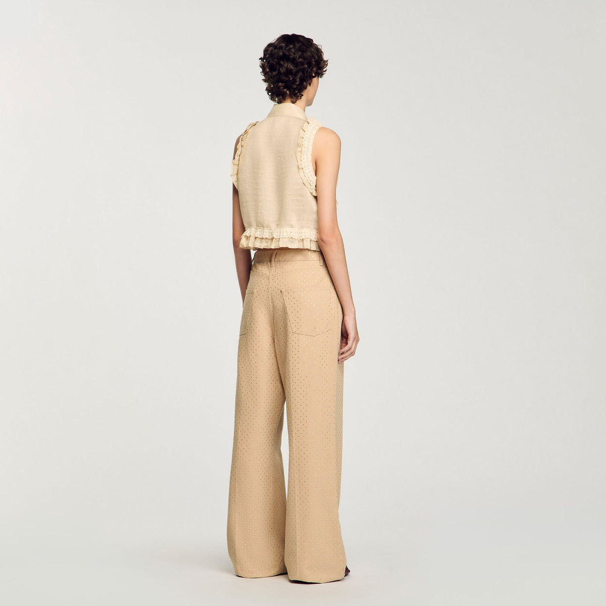 Ruffled cropped shirt | Sandro