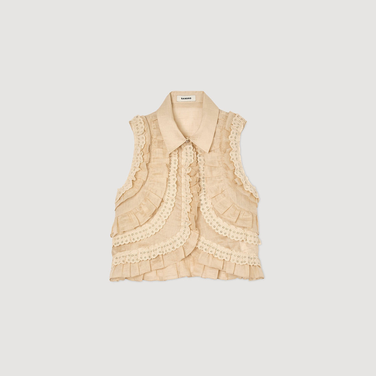 Ruffled cropped shirt | Sandro