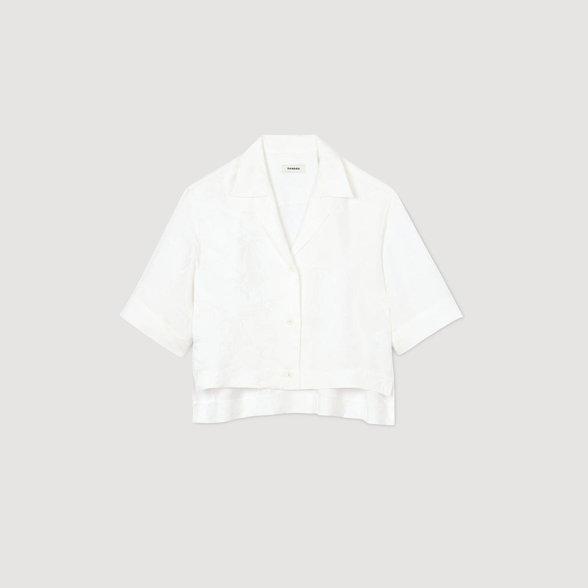 Cropped shirt with jacquard flowers | Sandro
