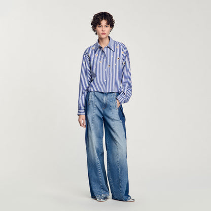 Beaded striped shirt | Sandro
