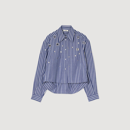 Beaded striped shirt | Sandro