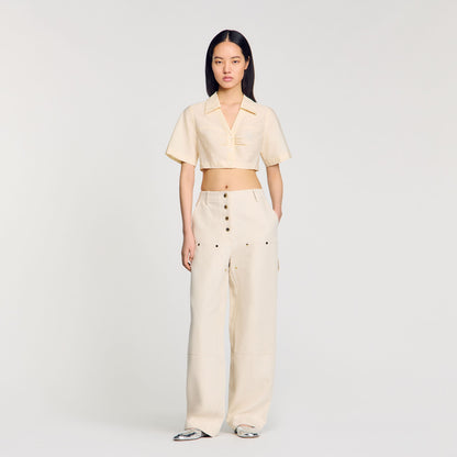 Cropped gathered shirt | Sandro