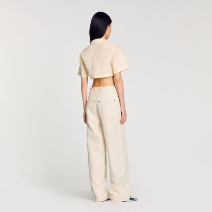 Cropped gathered shirt | Sandro