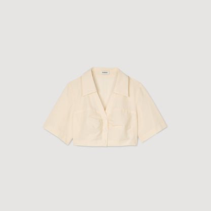 Cropped gathered shirt | Sandro