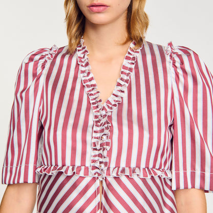 Ruffled striped shirt | Sandro