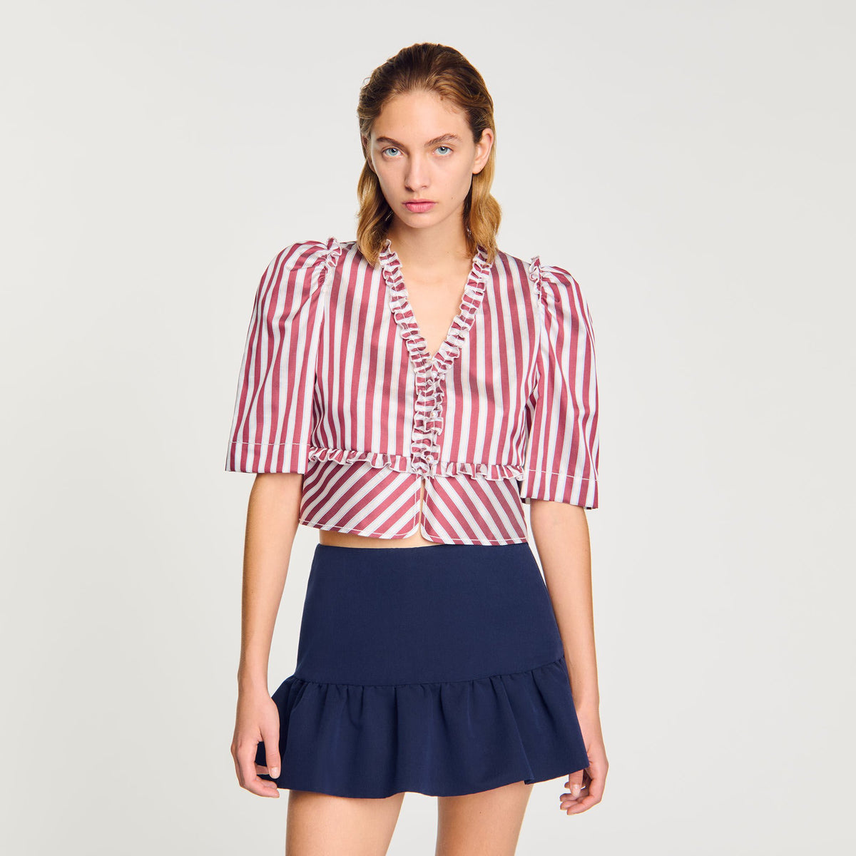 Ruffled striped shirt | Sandro