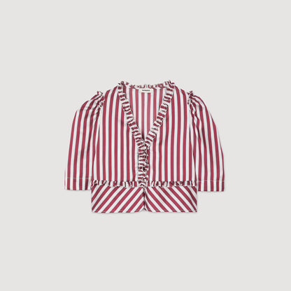 Ruffled striped shirt | Sandro