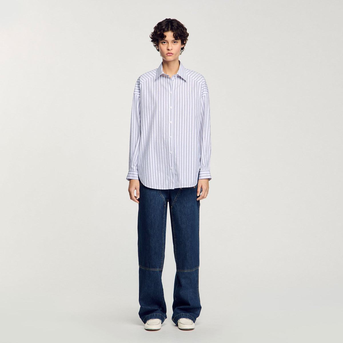 Striped rhinestone shirt | Sandro
