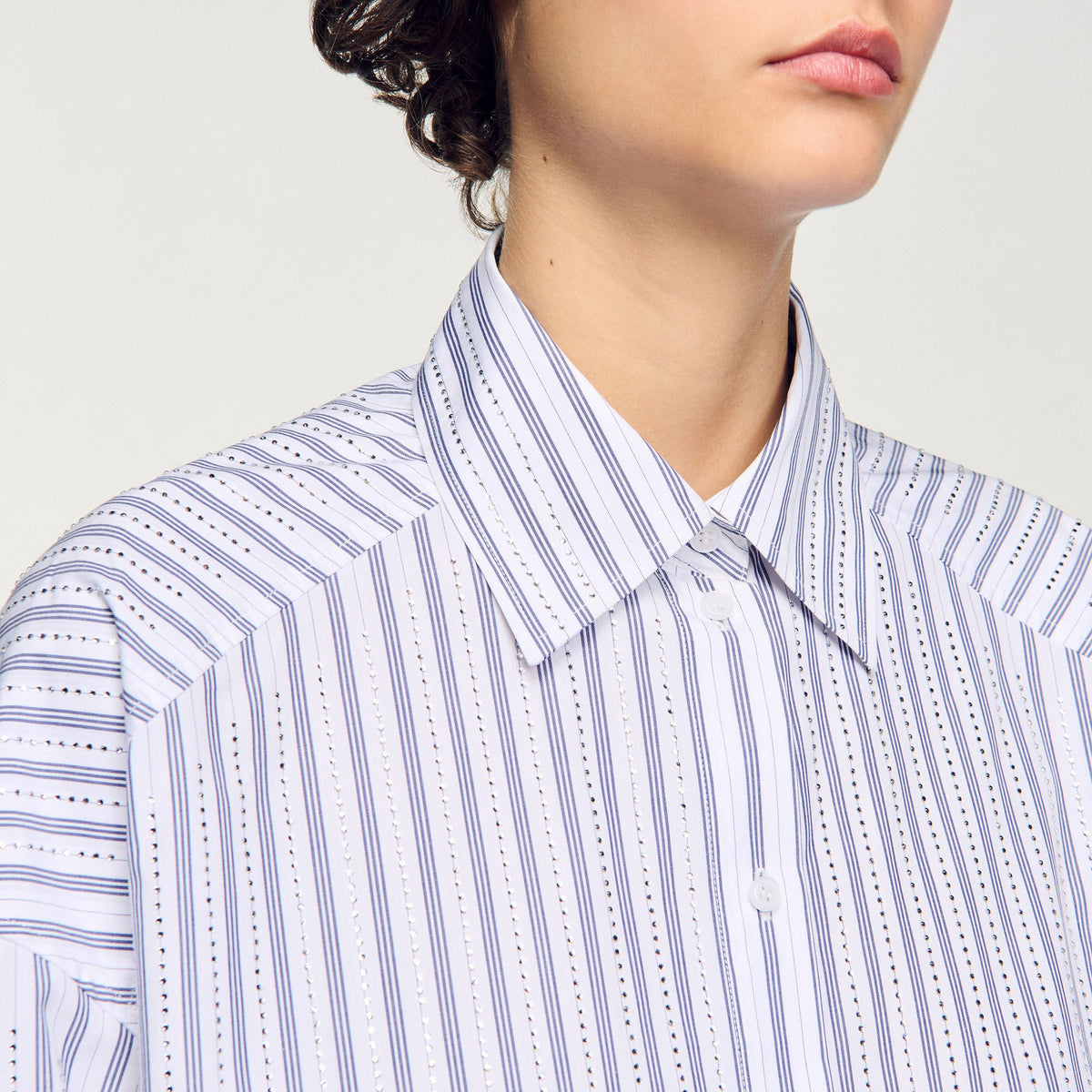 Striped rhinestone shirt | Sandro
