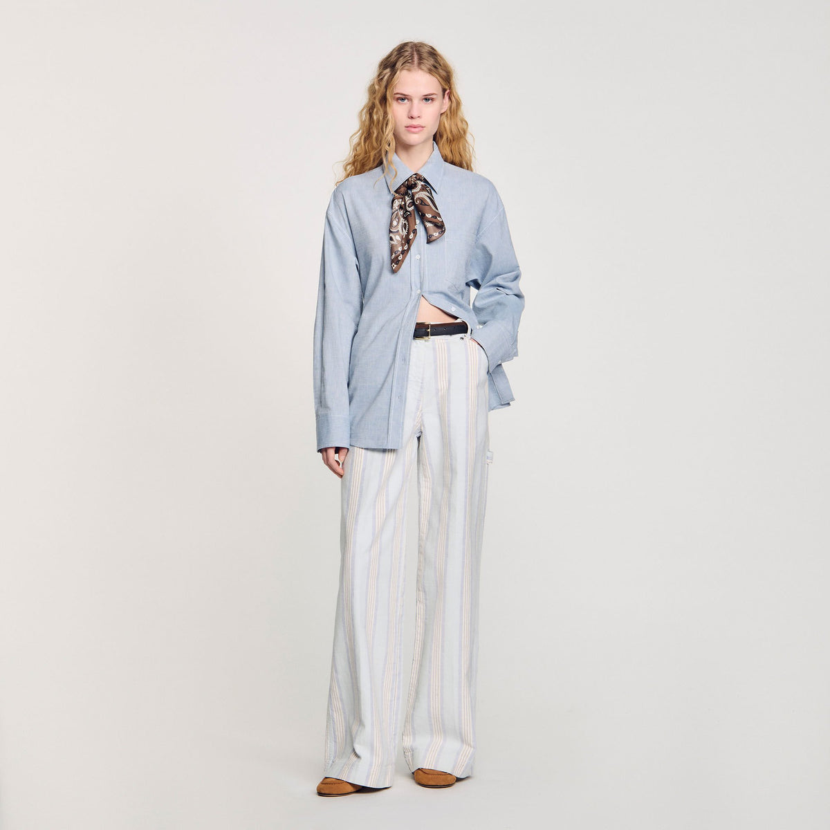 Long tie-back shirt | Sandro