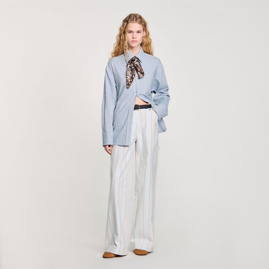 Long tie-back shirt | Sandro