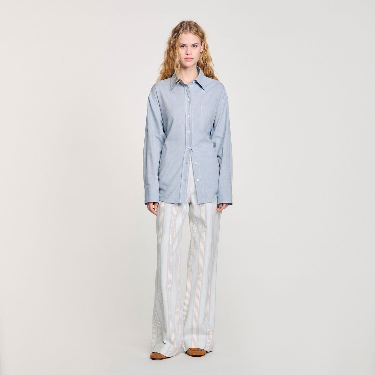Long tie-back shirt | Sandro