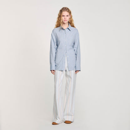 Long tie-back shirt | Sandro