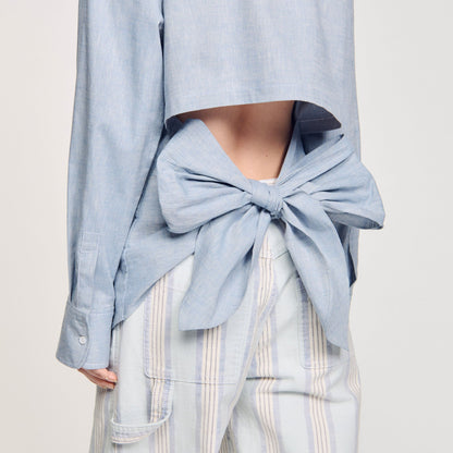 Long tie-back shirt | Sandro