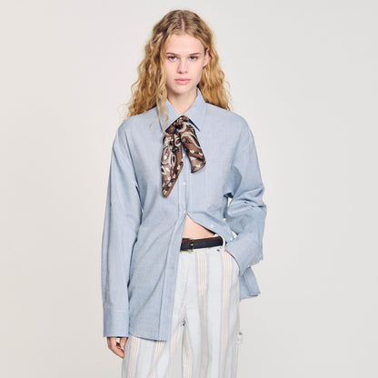 Long tie-back shirt | Sandro